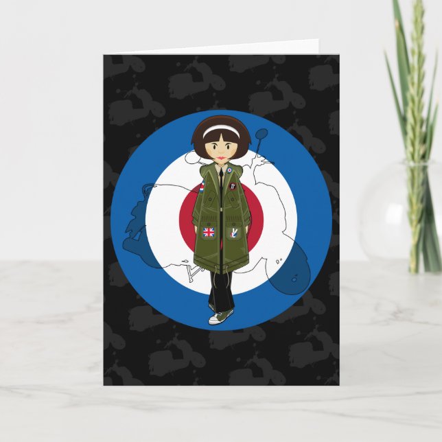Soixante mod fille à Parka avec carte scooter (Devant)