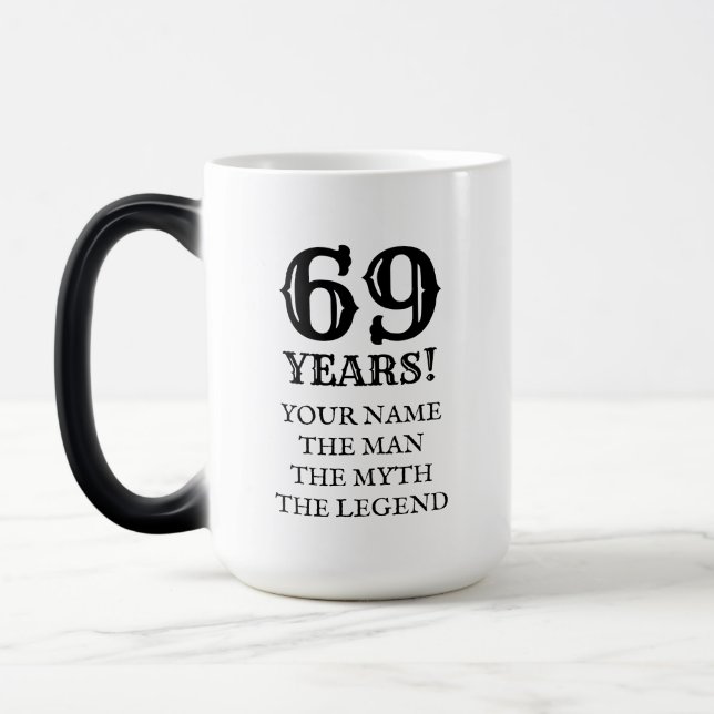 Soixante-neuvième tasse drôle d'anniversaire pour (Gauche)