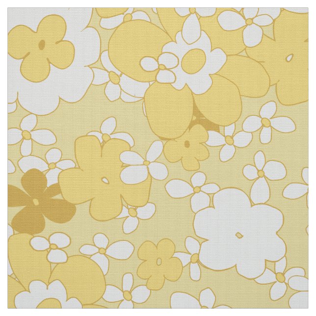 Soixante pastel jaune tissu floral (Échantillon)