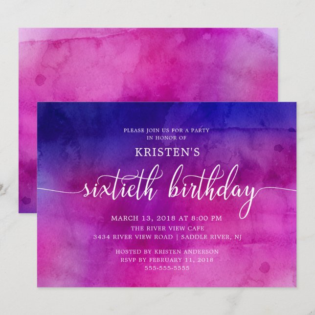 Soixantième 60e anniversaire de fête Invitation (Devant / Derrière)