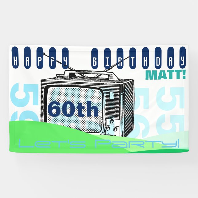 Soixantième bannière vintage d'anniversaire de (Horizontal)