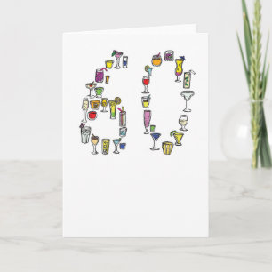 soixantième carte d'anniversaire, cocktails