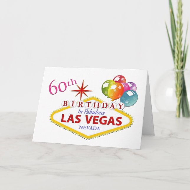 soixantième Carte d'anniversaire de Las Vegas (Devant)