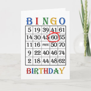 soixantième Carte de bingo-test d'anniversaire