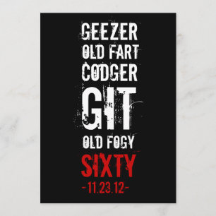 soixantième Invitation de bonhomme de fête
