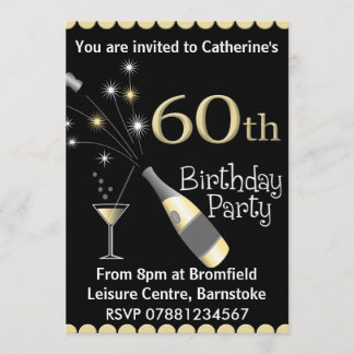 soixantième Invitation de fête d'anniversaire
