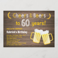 Soixantième invitation rustique d'anniversaire