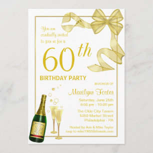 Soixantième invitations customisées de fête