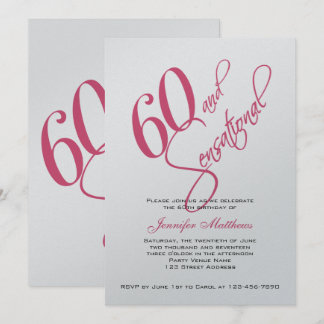 Soixantième invitations d'anniversaire d'argent