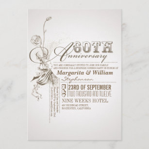 Faire Part 60 Ans De De Mariages Zazzle