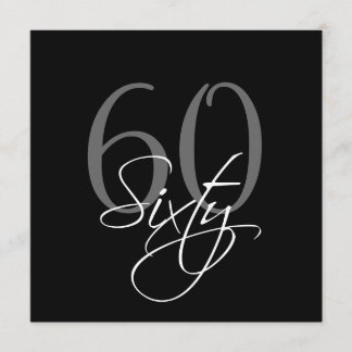 Soixantième invitations d'anniversaire de gris