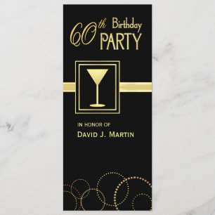 soixantième Invitations de fête d'anniversaire -