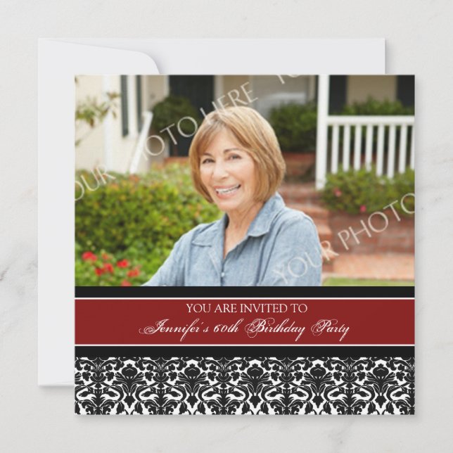 Soixantième invitations de fête d'anniversaire de (Devant)