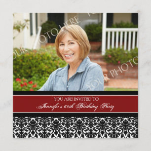 Soixantième invitations de fête d'anniversaire de