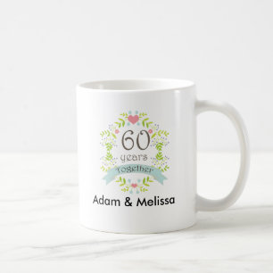 soixantième Tasse personnalisée d'anniversaire de