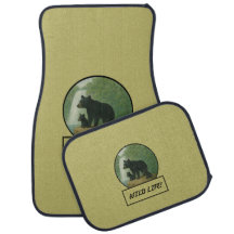 Ours noir et petits kaki foncé Ensemble de tapis d