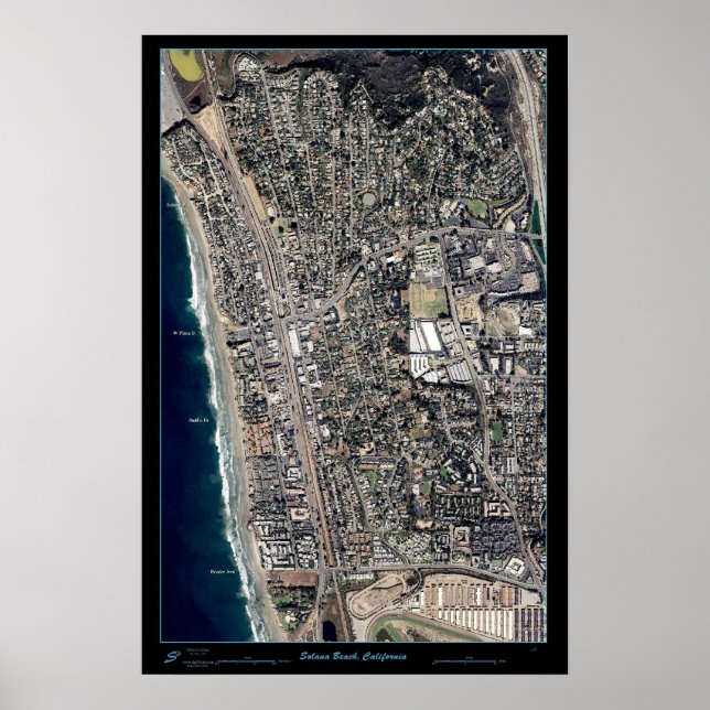 Solana Beach, Californie affiche satellite (Devant)