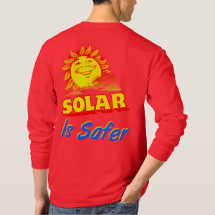 Solar is Safer Smiling Orange Sun Slogan T-shirt