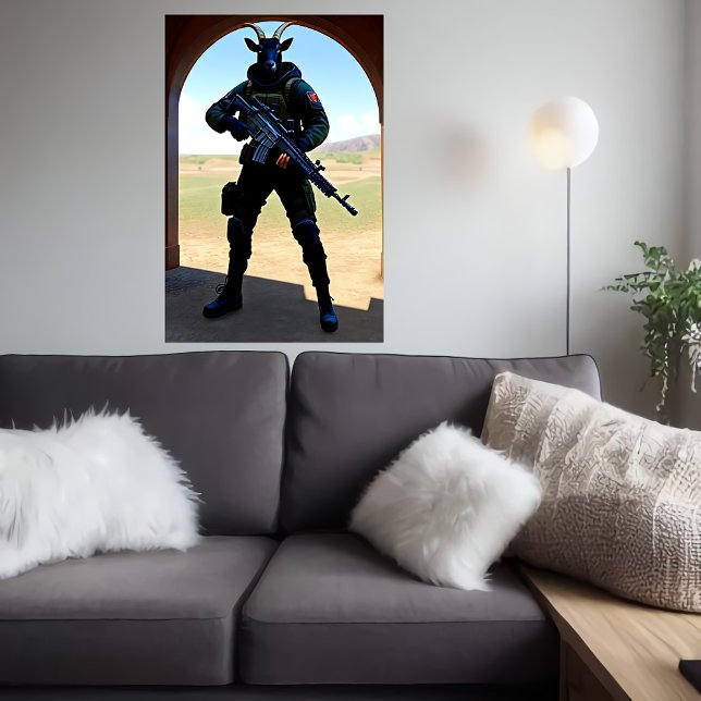 Soldat anthropomorphe | AI Art Poster (Créateur téléchargé)