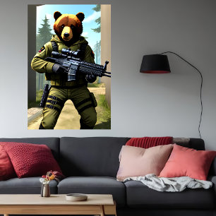 Soldat anthropomorphe AI Art Poster