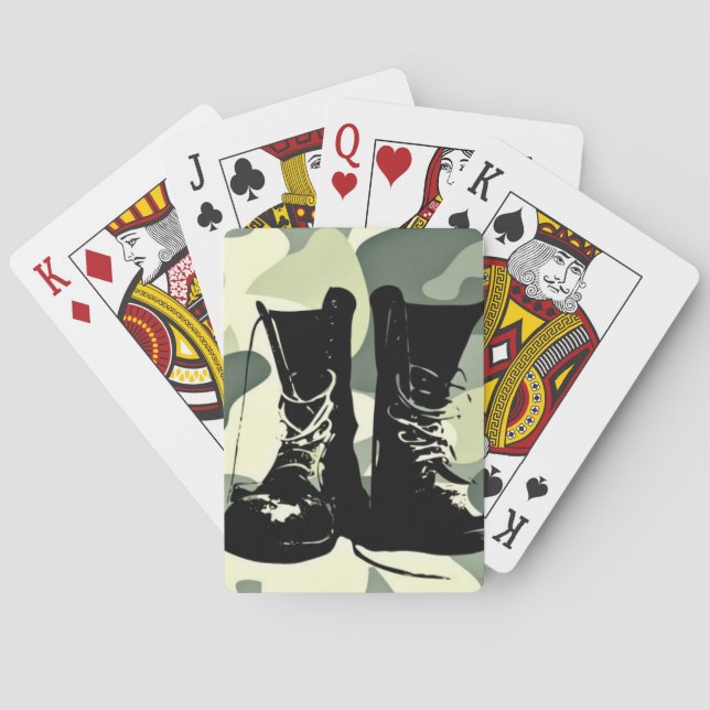Soldat Bottes Silhouette Cartes de jeu (dos)