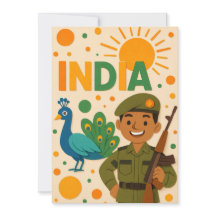 Soldat indien avec carte Peacock
