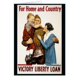 Soldat patriotique vintage pour l'emprunt de la li
