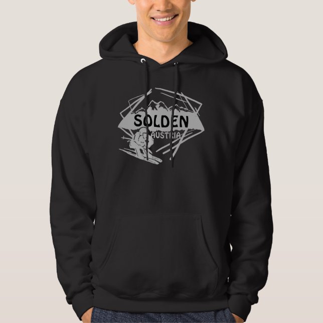 Solden Austria gars noir ski art sweat - shirt à c (Devant)