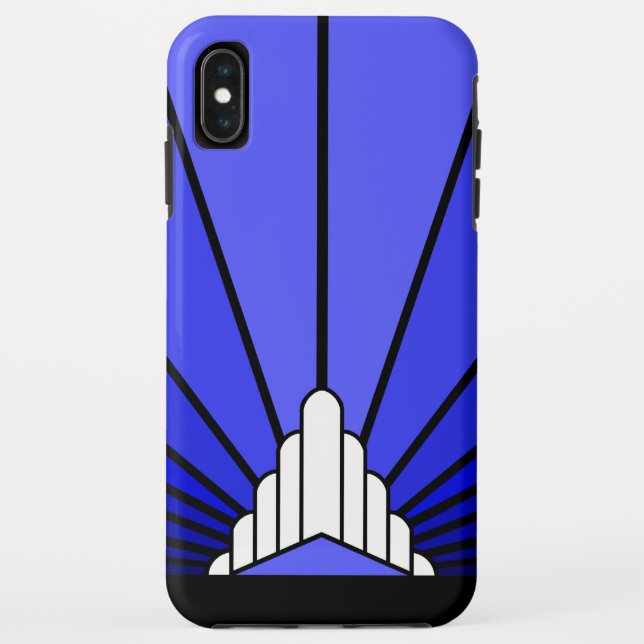 Soleil Art déco en bleu iPhone / coque ipad (Dos)
