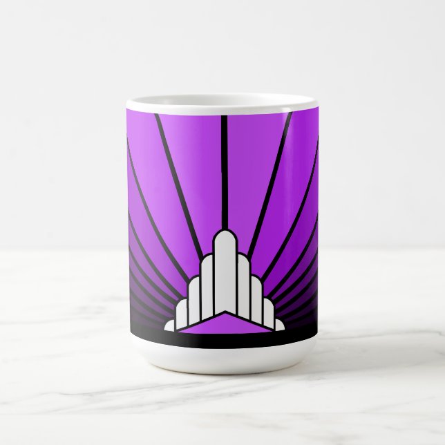 Soleil Art déco en Mug violet (Centre)