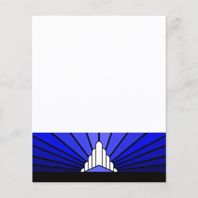 Soleil Art déco en papier bleu (Devant)