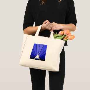 Soleil Art déco en Sac fourre-tout bleu