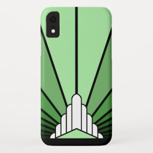 Soleil Art déco en vert iPhone / coque ipad