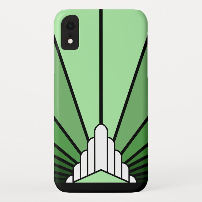 Soleil Art déco en vert iPhone / coque ipad (Dos)