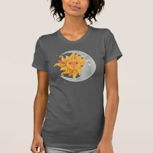 Soleil avec T-shirt design lune-graphique.