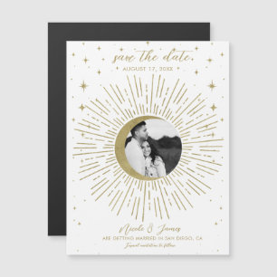 Soleil Couchant en Or Blanc Photo Save The Date