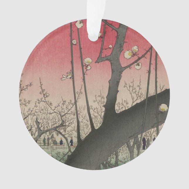 soleil couchant japonais pruniers arbres (devant)