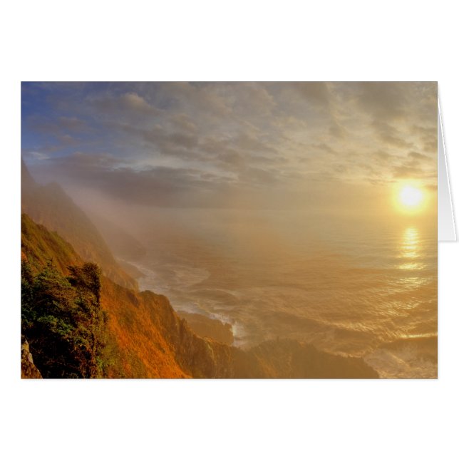 Soleil couchant sur l'océan Pacifique depuis Hecet (Devant horizontal)