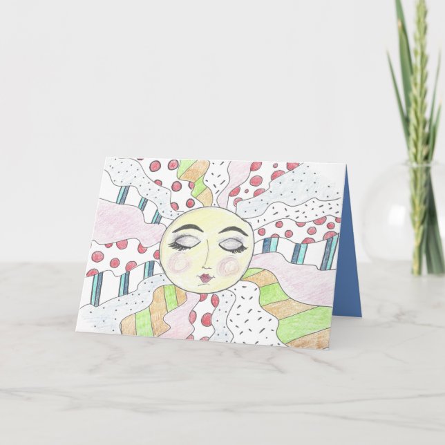 Soleil couché - Carte de note pliée (Devant)