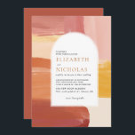 Soleil de Terracotta | Boho Faire-part de mariage<br><div class="desc">Avec de belles touches de pinceau abstraites et arche tendance encadrant vos détails mariages. La terre cuite est une couleur populaire pour les mariages. Jumelée aux tons orange et marigold, cette suite d'invitation est à la fois sophistiquée et vibrante. Ajoutez votre libellé personnalisé à cette conception à l'aide des cases...</div>