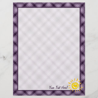 Soleil et Coeur mignons sur Plaid violet