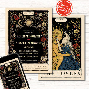 Soleil et Lune Invitation de Mariage Tarot