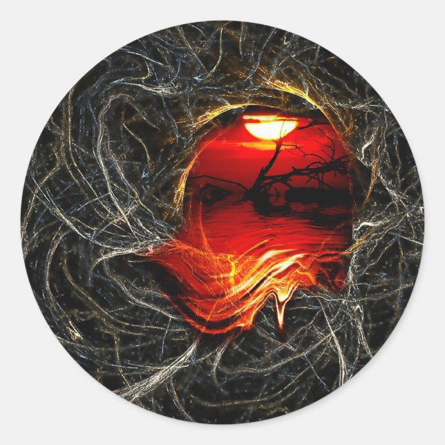 soleil fond Sticker (Devant)