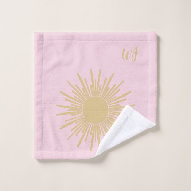 Soleil Initial Personnalisé  (Gant de toilette)