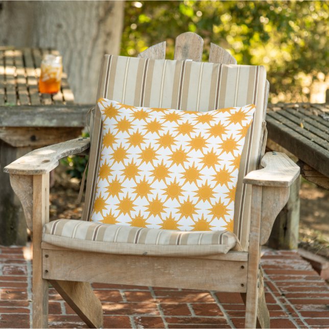 Soleil Jaune Orange Soleil Extérieur Oreiller (Chaise)