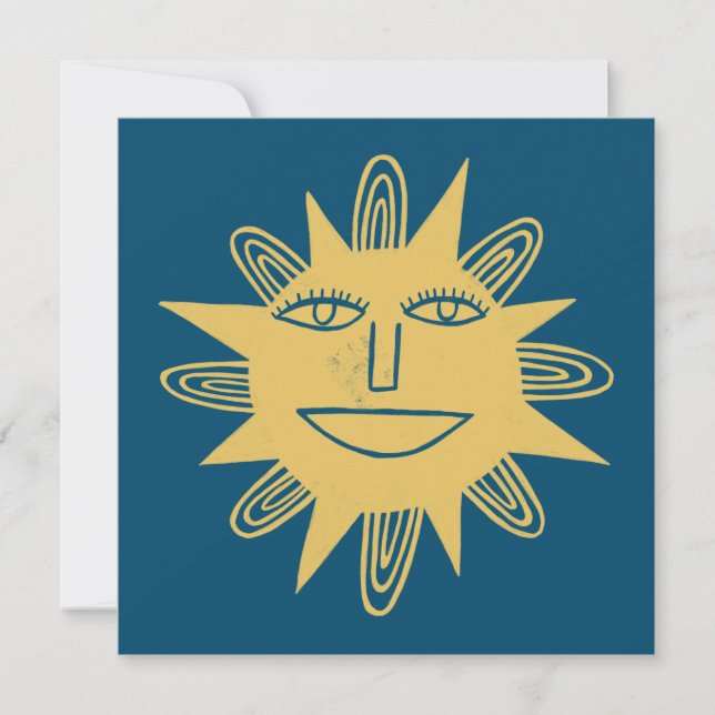 Soleil joyeux Sourire PERSONNALISER visage carte i (Devant)