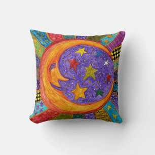 Soleil, Lune et Étoiles Coussin décoratif