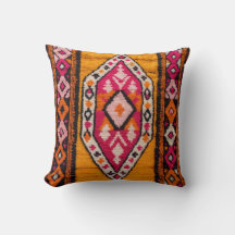 Soleil marocain : Coussin Kilim Jaune Décoratif