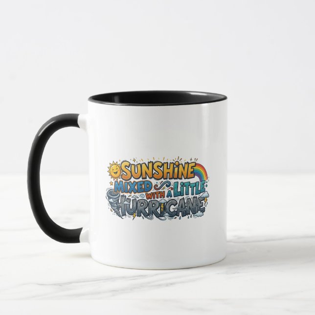 Soleil Mélangé Avec Un Petit Ouragan Mug Rétro (Gauche)