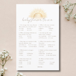 Soleil Moderne Voici le Fils Baby Shower Jeux-Quiz
